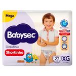 Fralda Descartável Babysec Shortinho Mega XG Com 22 Unidades
